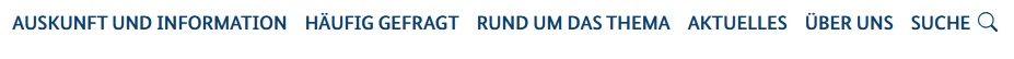 Das Hauptmenü dieser Website.